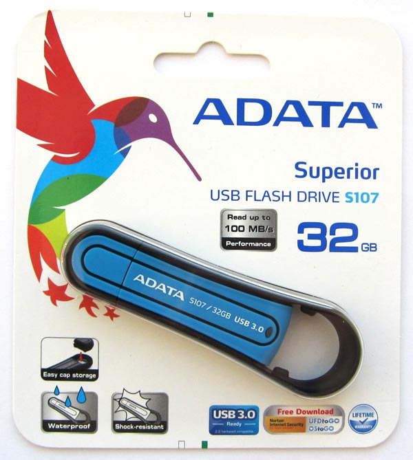 Упаковка флешки ADATA Superior S107, фото 1