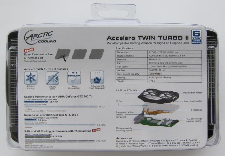 Обратная сторона упаковки Accelero Twin Turbo II