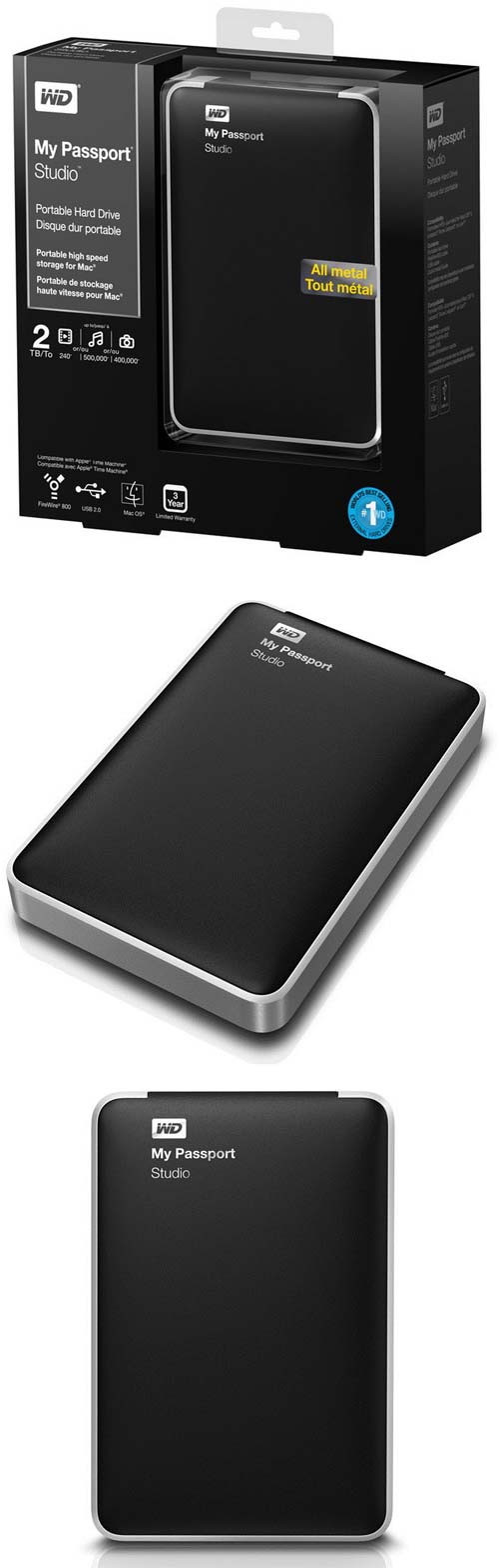 Western Digital предлагает 2ТБ внешний накопитель My Passport Studio для Маков