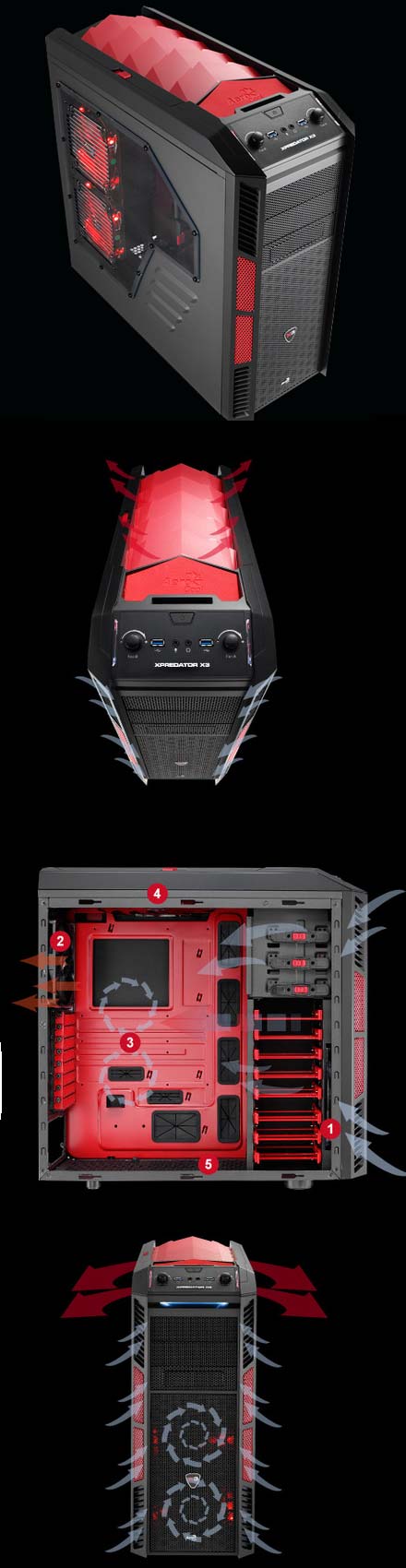 Корпус AeroCool XPreadator X3 Devil Red Edition