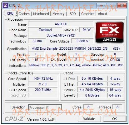 Вот что думает CPU-Z о процессоре FX-8300