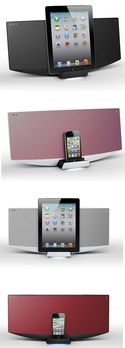 На фото показаны изделия Sony CMT-V70BIP и CMT-V50IP различных цветов