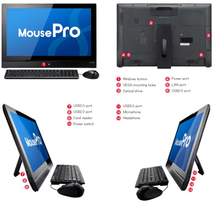 Mouse Computer предлагает AiO ПК MousePro-A210V