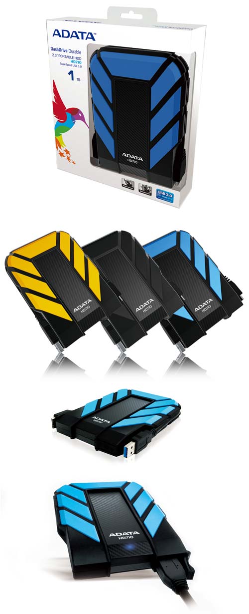 ADATA предлагает прочные внешние винчестеры DashDrive Durable HD710