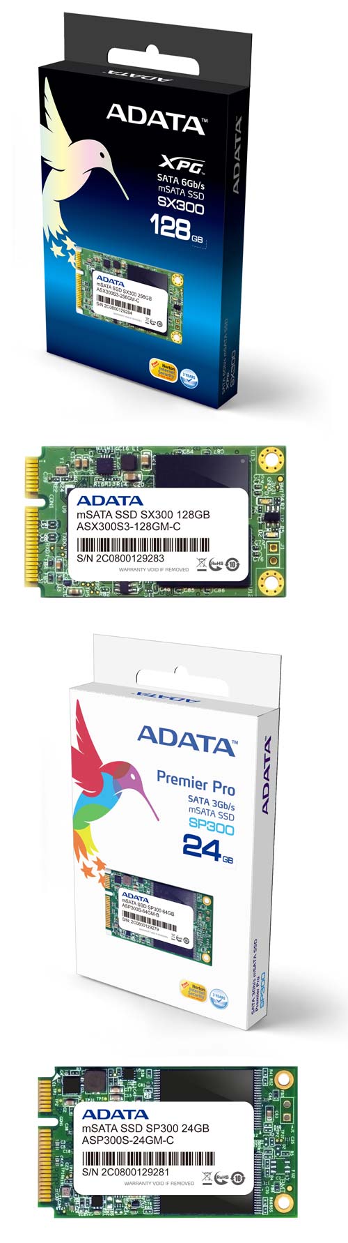 ADATA показывает mSATA SSD XPG SX300 и Premier Pro SP300
