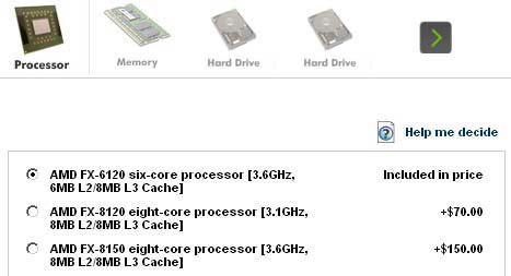 Процессор AMD FX-6120 замечен в компьютере HP h8-1300z