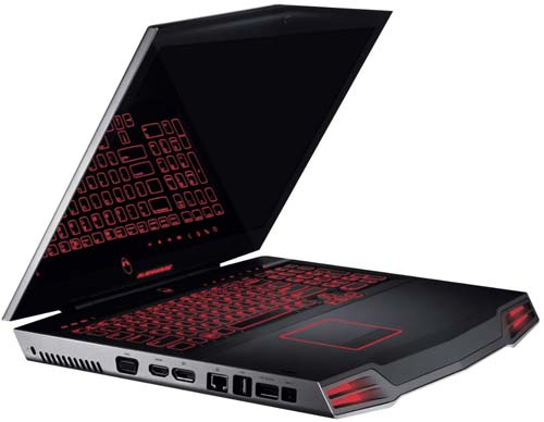 Фотография мощного геймерского ноутбука Alienware M17x R4