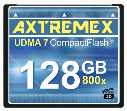 Axtremex предлагает Ultra DMA 7 Compact Flash карту скорость которой... 800x