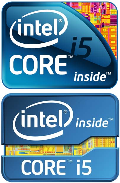 Два логотипа Intel Core i5