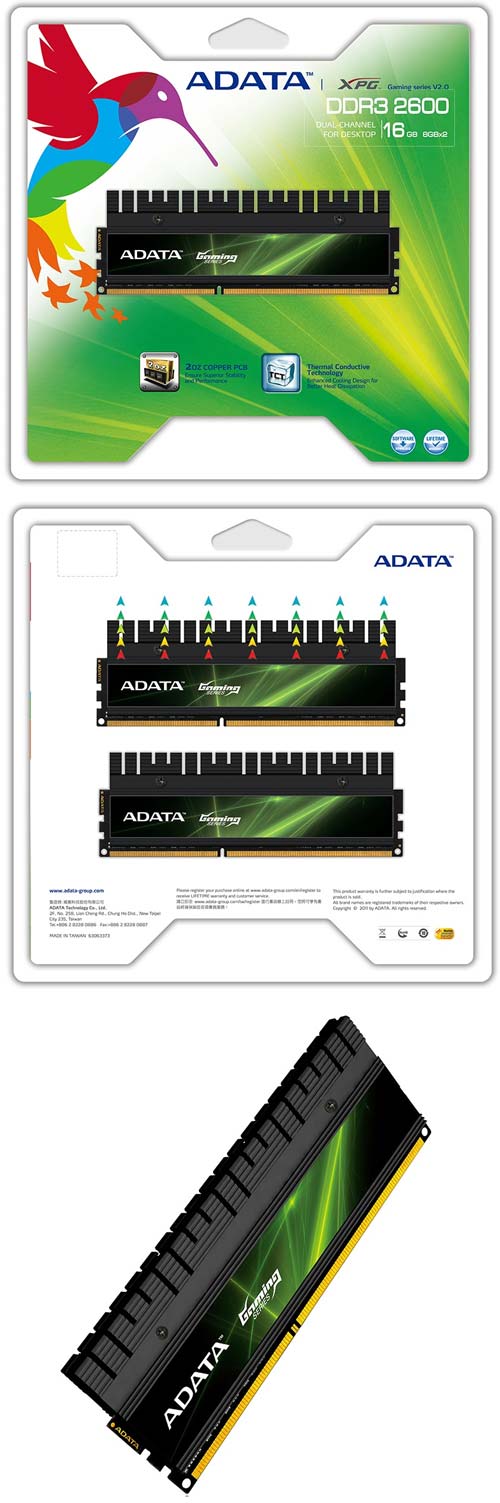 Фотоматериалы по теме ADATA XPG Gaming v2.0 Series DDR3 2600G