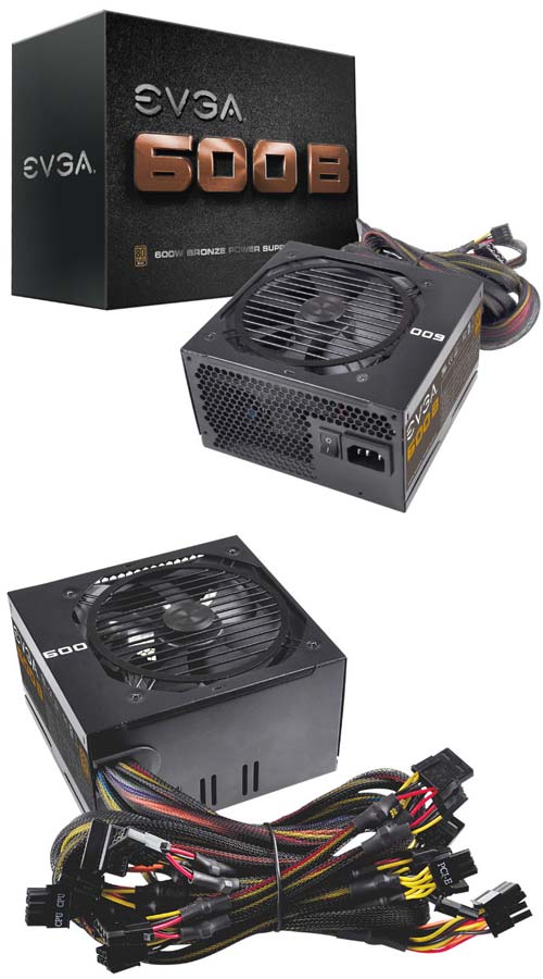 Фото блока питания EVGA 600B Фото блока питания EVGA 600B