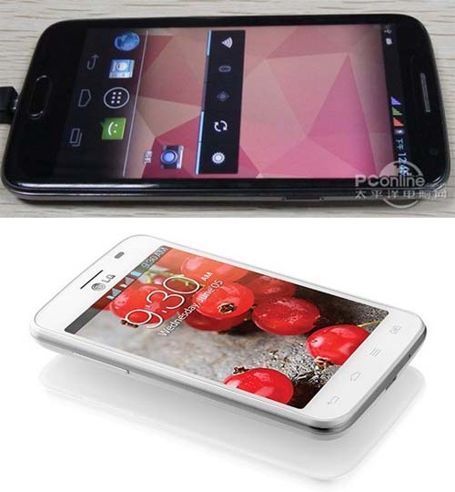 Фото смартфонов GooPhone X1 и LG Optimus L4 II