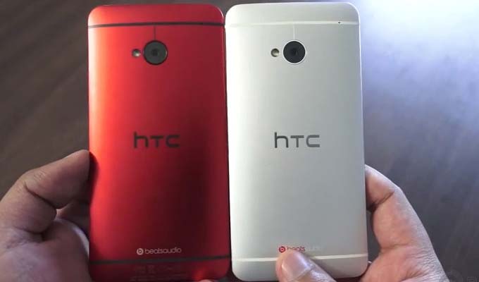 HTC One Glamour Red и обычный вариант этого смартфона 