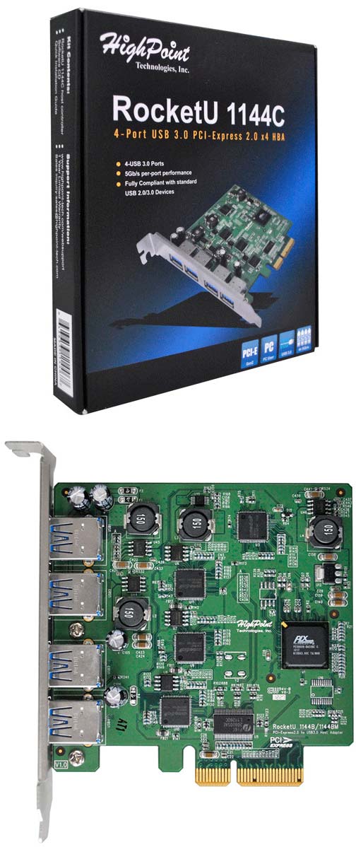HighPoint предлагает PCIe 2.0 x4 карту RocketU 1144C