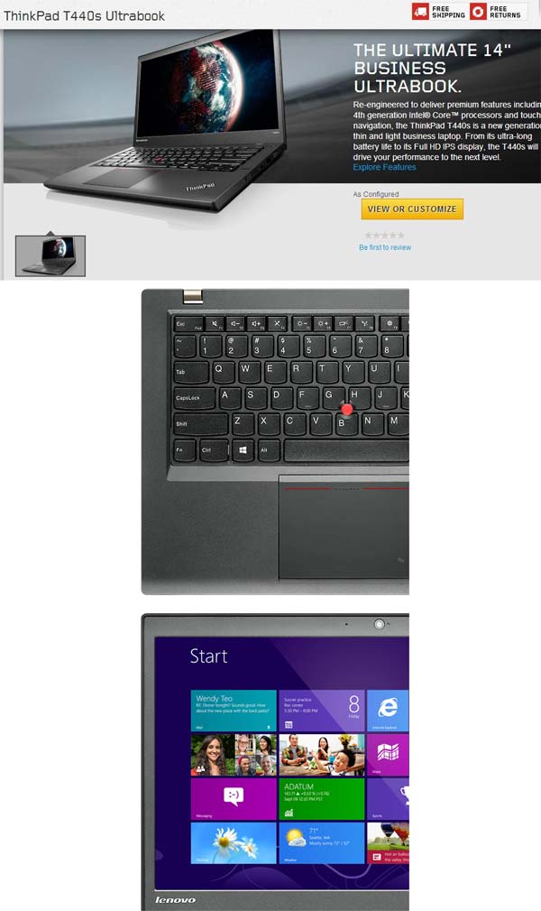 Ультрабук ThinkPad T440s от Lenovo