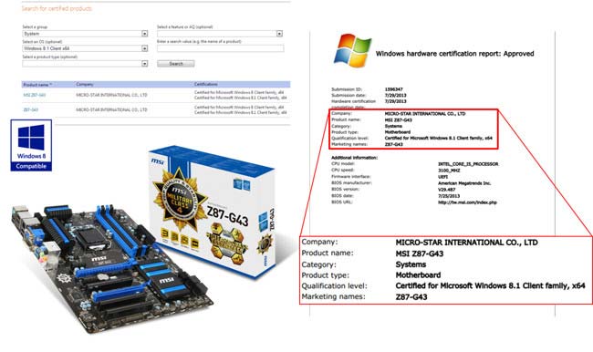 Плата MSI Z87-G43 получила сертификат совместимости с Windows 8.1