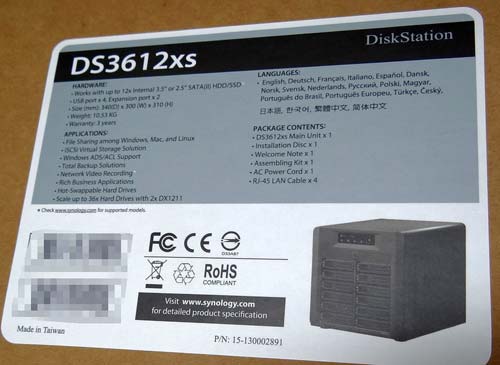 Synology DS3612xs замечен в Японии