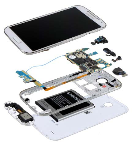 Разобранный смартфон Samsung Galaxy S4