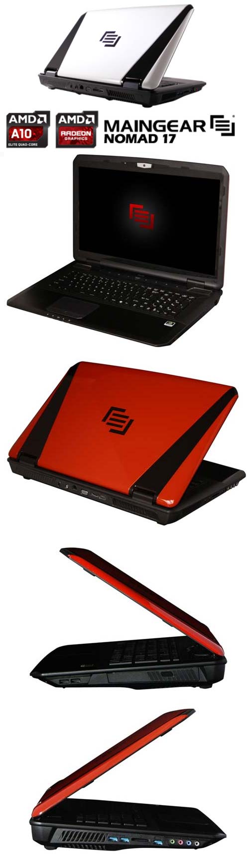 Новый и старые варианты ноутбука Maingear NOMAD 17