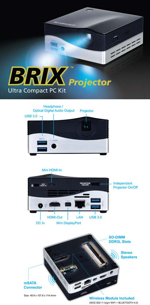 BRIX Projector - устройство 2-в-1 от Gigabyte