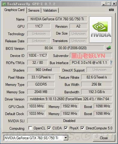Якобы, это данные по GeForce GTX 750 Ti