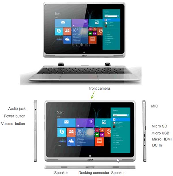 На фото показан гибридный аппарат Acer Aspire Switch SW5