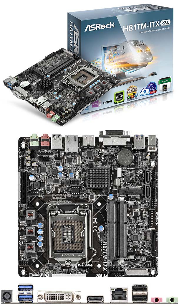 Фотографии системной платы ASRock H81TM-ITX R2.0
