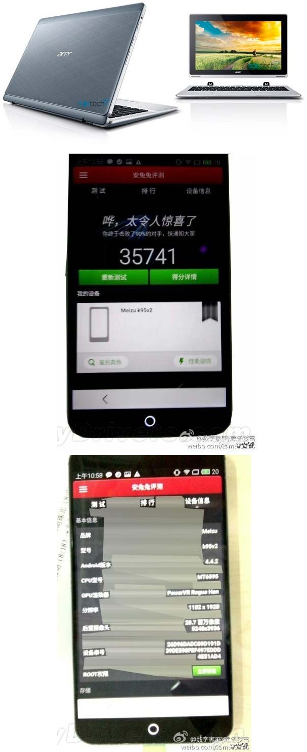 Acer Aspire Switch 11 и Meizu MX3S в AnTuTu