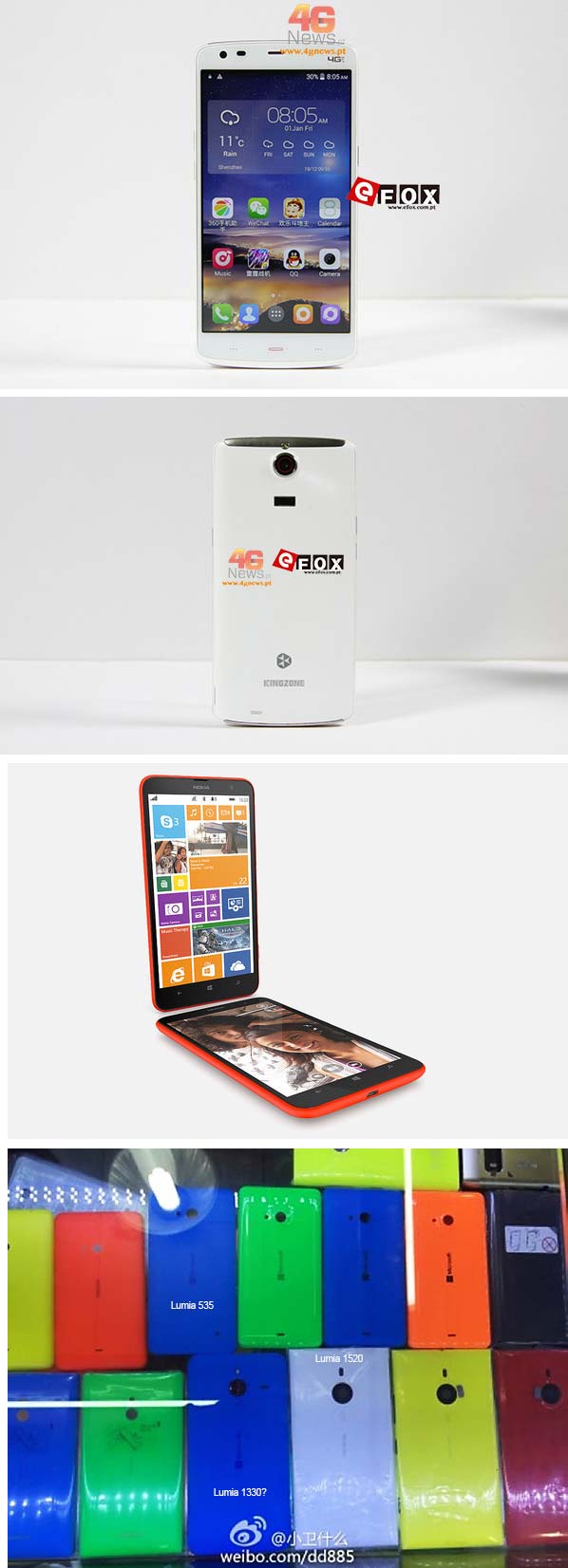 Фотографии аппаратов KingZone Z1 и Microsoft Lumia 1330