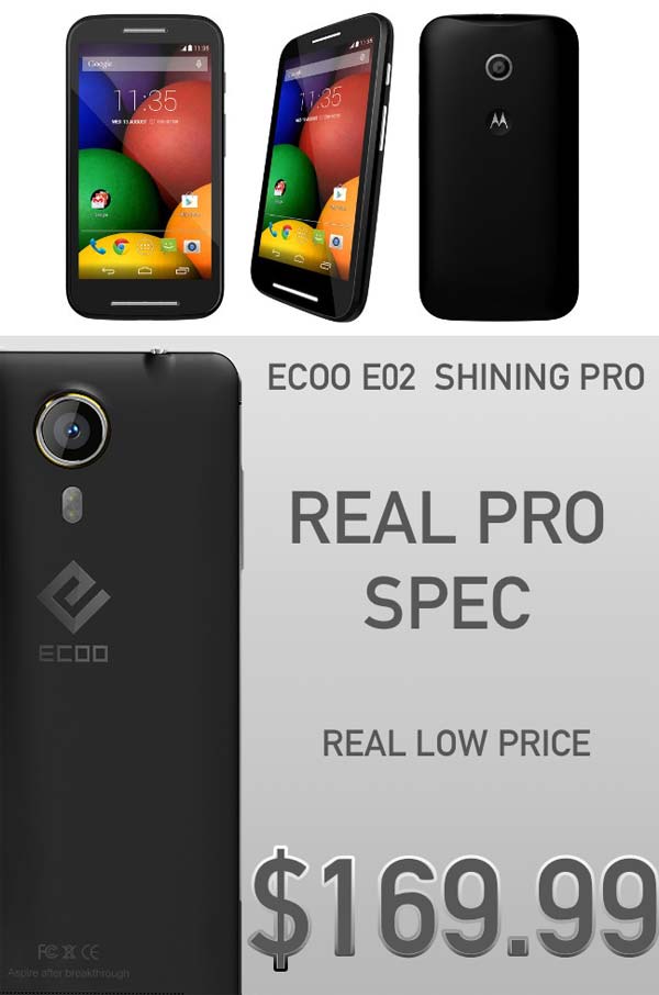 На фото аппараты Moto E и ECOO E02 Shining Pro