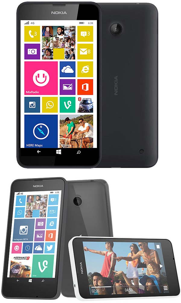 На фото показан аппарат Nokia Lumia 638