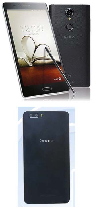 На фото Pantech Pop-up Note и Huawei Honor 6 Plus (6X)