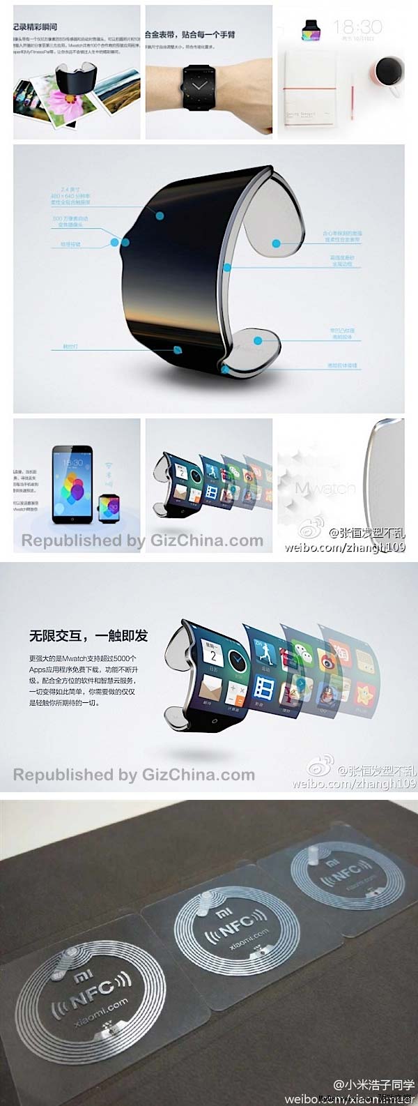 На фото показан концепт MWatch от Meizu и Xiaomi NFC теги