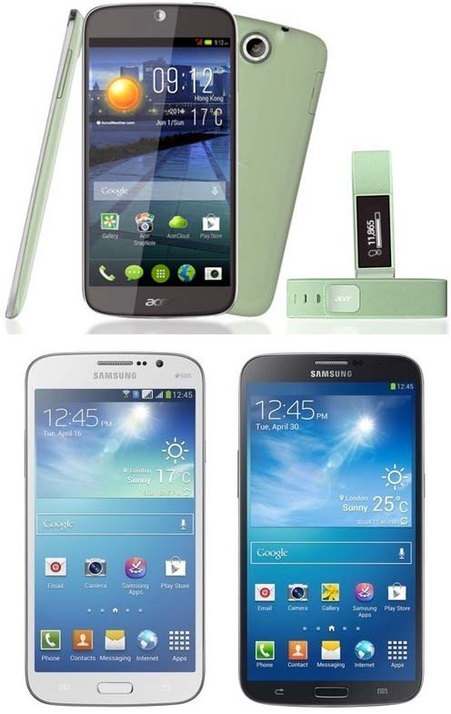 На фото Acer Liquid Jade Plus и Samsung Galaxy Mega 2