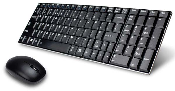 На фото показана клавиатура и мышь Adesso SlimTouch 1200