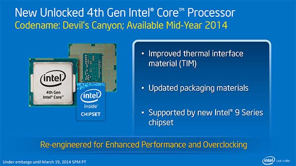 А вот и процессоры Intel Devil's Canyon