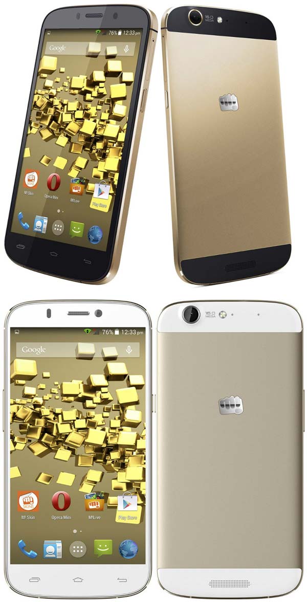 На фото можно увидеть аппарат Canvas Gold A300 от Micromax