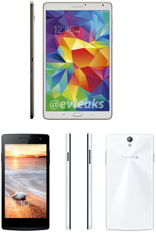 Samsung Galaxy Tab S 8.4 и Oppo R6007 на фото