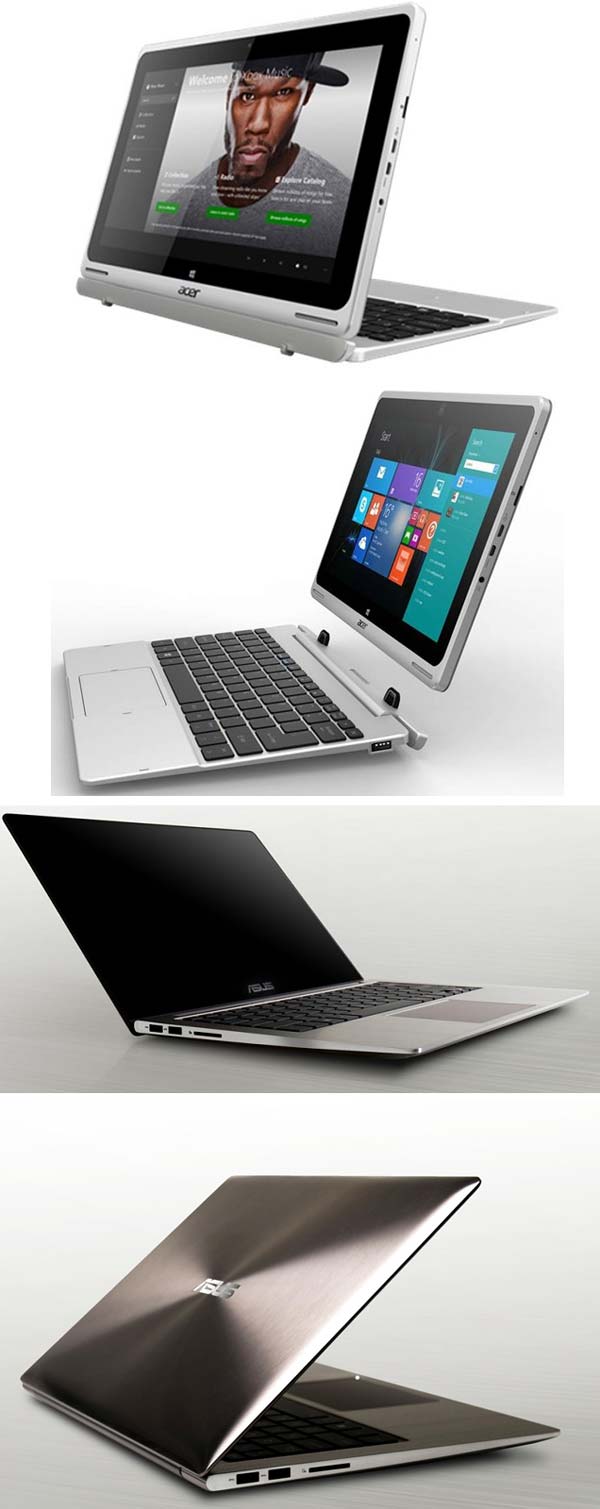 На фото показаны устройства Acer Aspire Switch 10 и ASUS Zenbook UX303