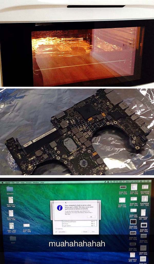 Apple MacBook Pro в духовке