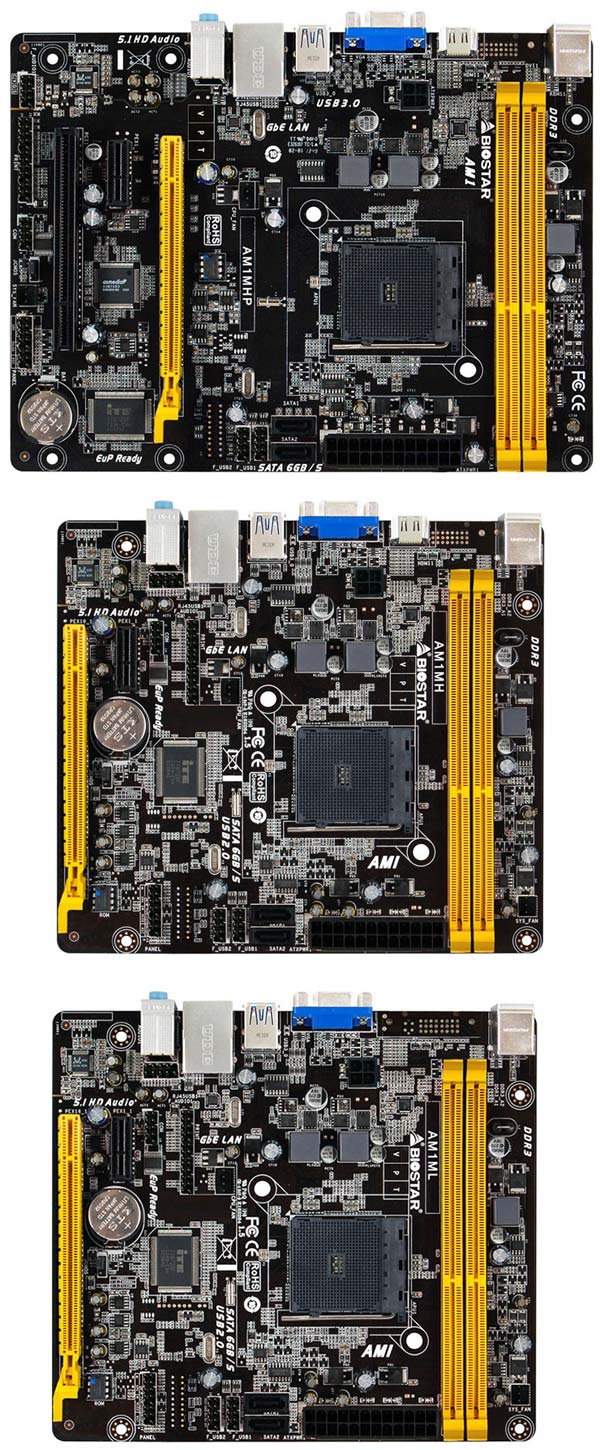 Системные платы Biostar AM1MHP, AM1MH и AM1ML