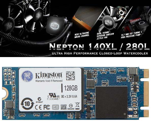 СВО Cooler Master Nepton 140XL, Nepton 280L и SSD Kingston M.2 2260