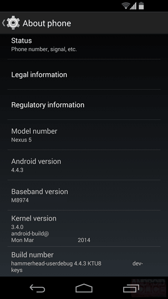 Android 4.4.3 на скриншоте
