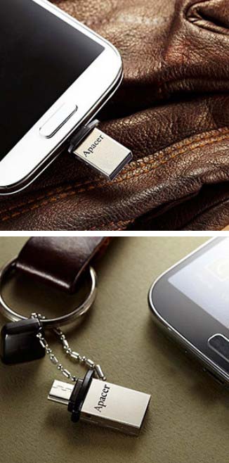 На фото можно увидеть флешку Apacer AH175