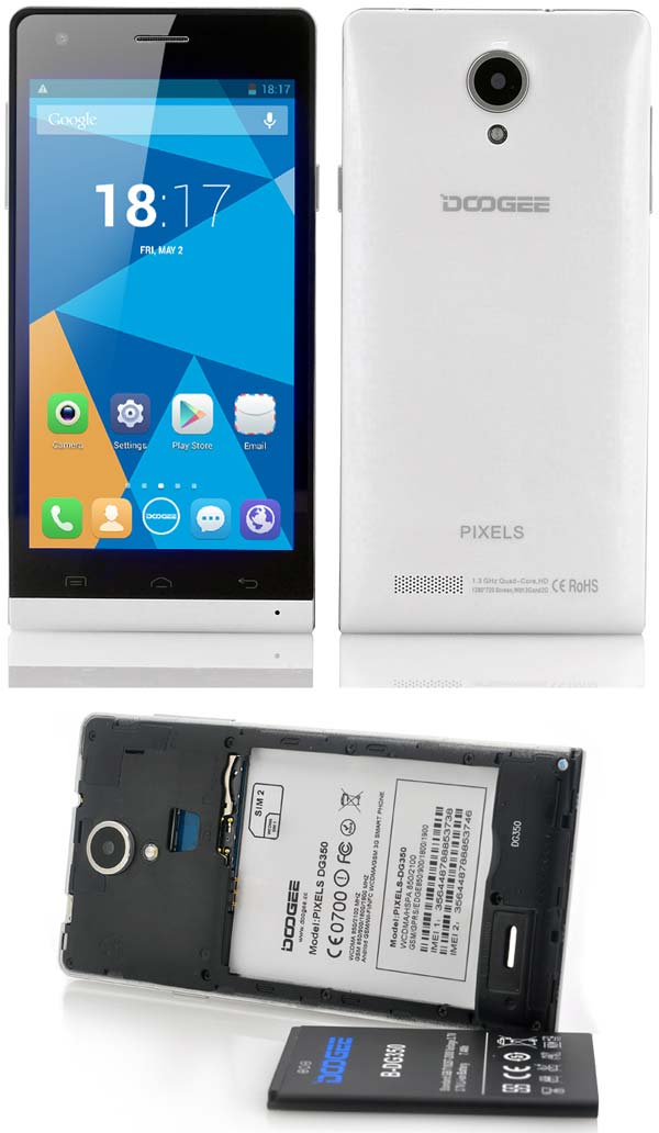 На фото показан смартфон Doogee Pixels DG350