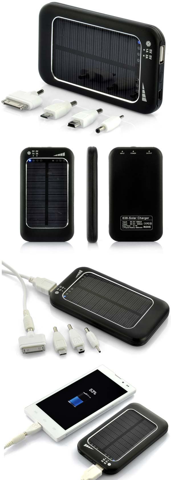 Устройство Solar Portable Power Bank (CVADG-S74) на фото