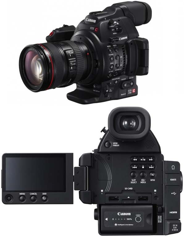 На фото показана видеокамера Canon EOS C100 Mark II
