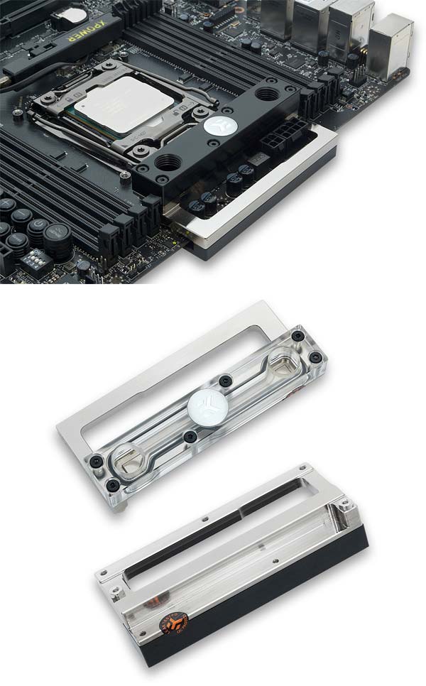 На фото устройство EK-MOSFET MSI X99 XPower от EKWB