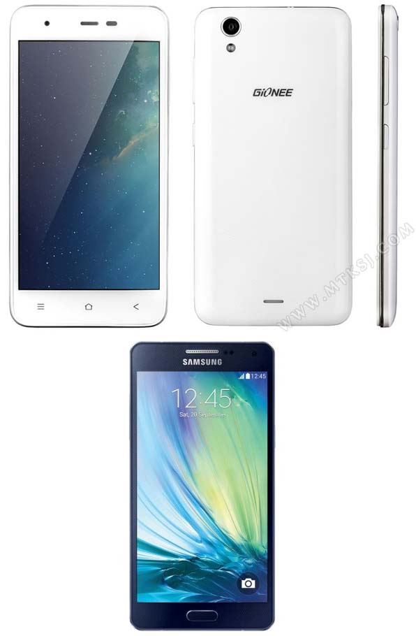 На фото устройства Gionee F301 и Samsung Galaxy A7 UA