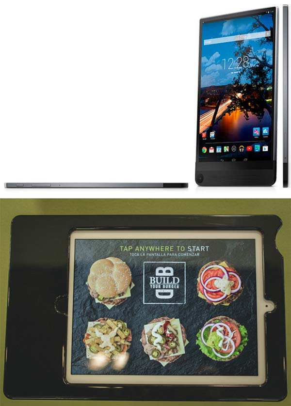 Фото планшета Dell Venue 8 7000 и заказ в McDonalds посредством планшета